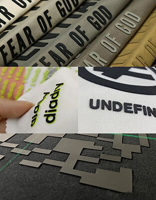 Raised rubber printing